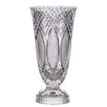 An impressive crystal diamond cut ornamental vase, Val St. Lambert, Fifties, H 56,5 cm