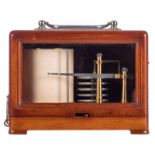 A hygrometer in its original mahogany case, marked 'Richard Frères - Paris, serial number 39312,
