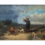 (De Braekeleer A.), a hunting scene, oil on canvas, 67 x 83 cm