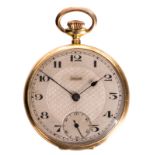 A men's 18ct golden pocket watch 'For Life', decorated with guilloche work - Weight of the gold