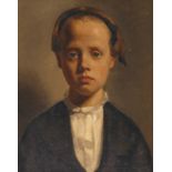 Unsigned, a portrait of a girl, oil on canvas, early 20thC, 38 x 47 cm