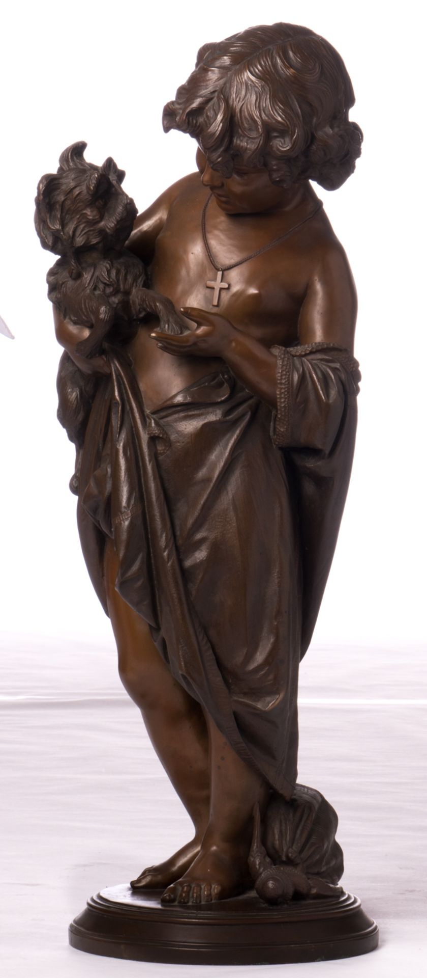 Barzaghi F., true friendship, patinated bronze, dated 'Milano 1870', H 101 cm - Bild 2 aus 9