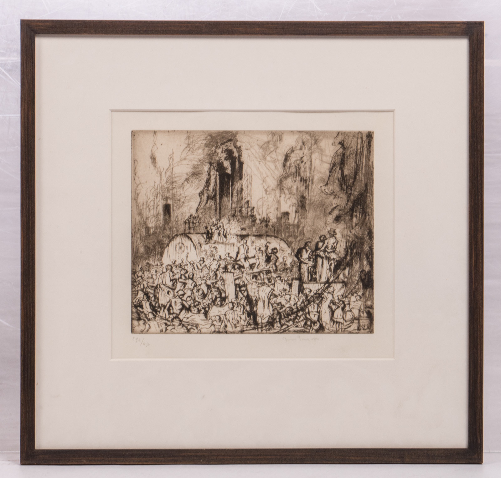 Brangwyn F., an animated scene on an industrial site, etching, 294/450, 24,2 x 20,2 cm; added De - Bild 5 aus 10