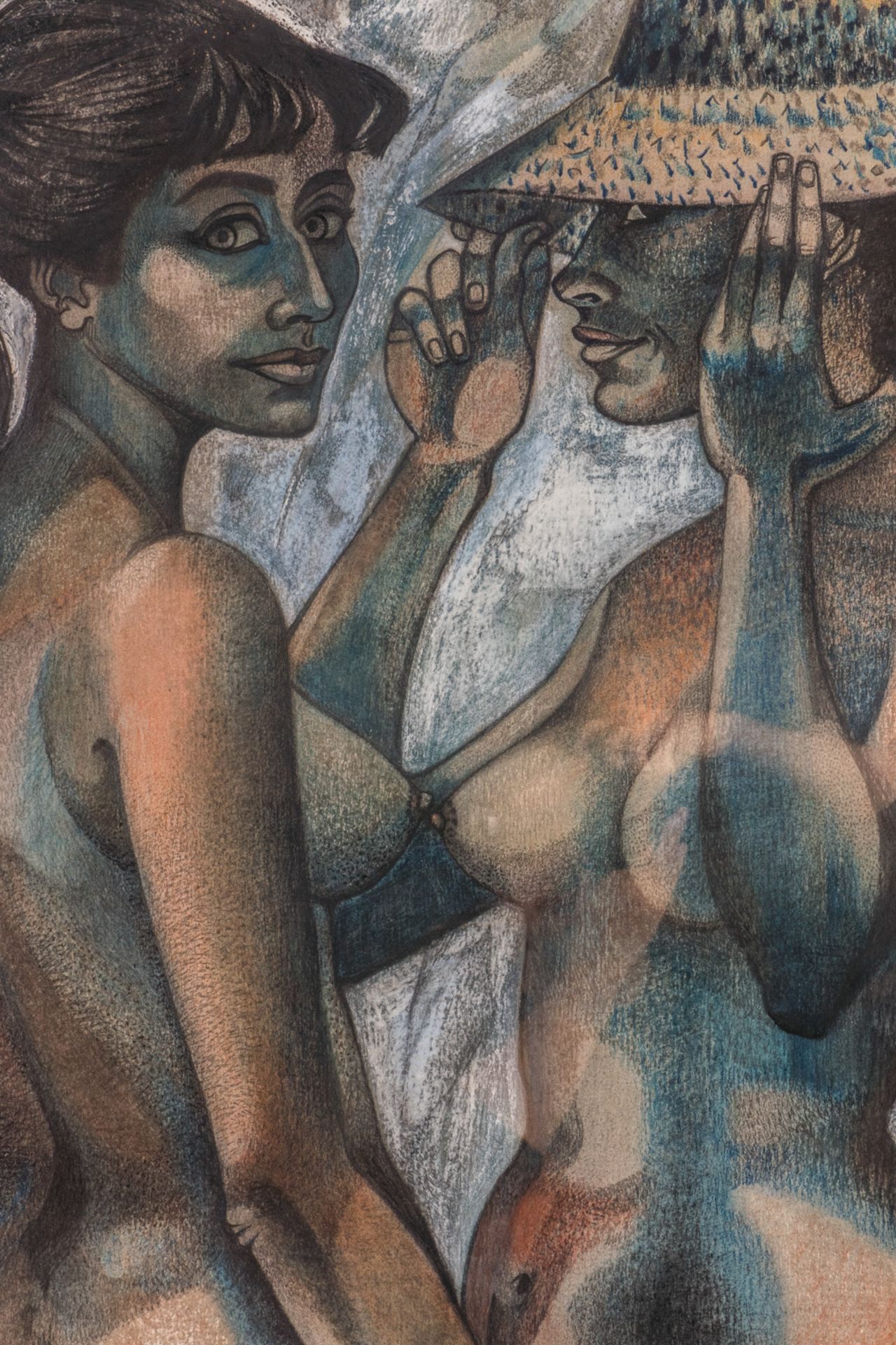 Strebelle J.-M., the bathers, charcoal and pastel, 77 x 113 cm - Bild 6 aus 7