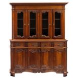 A 19thC fine oak Liégeois library bookcase, H 235 - W 186 - D 48,5 cm