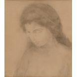 Minne G., a charcoal study, dated 1919, dedicated to Mr. and Mrs. John Davies, 55 x 61 cm