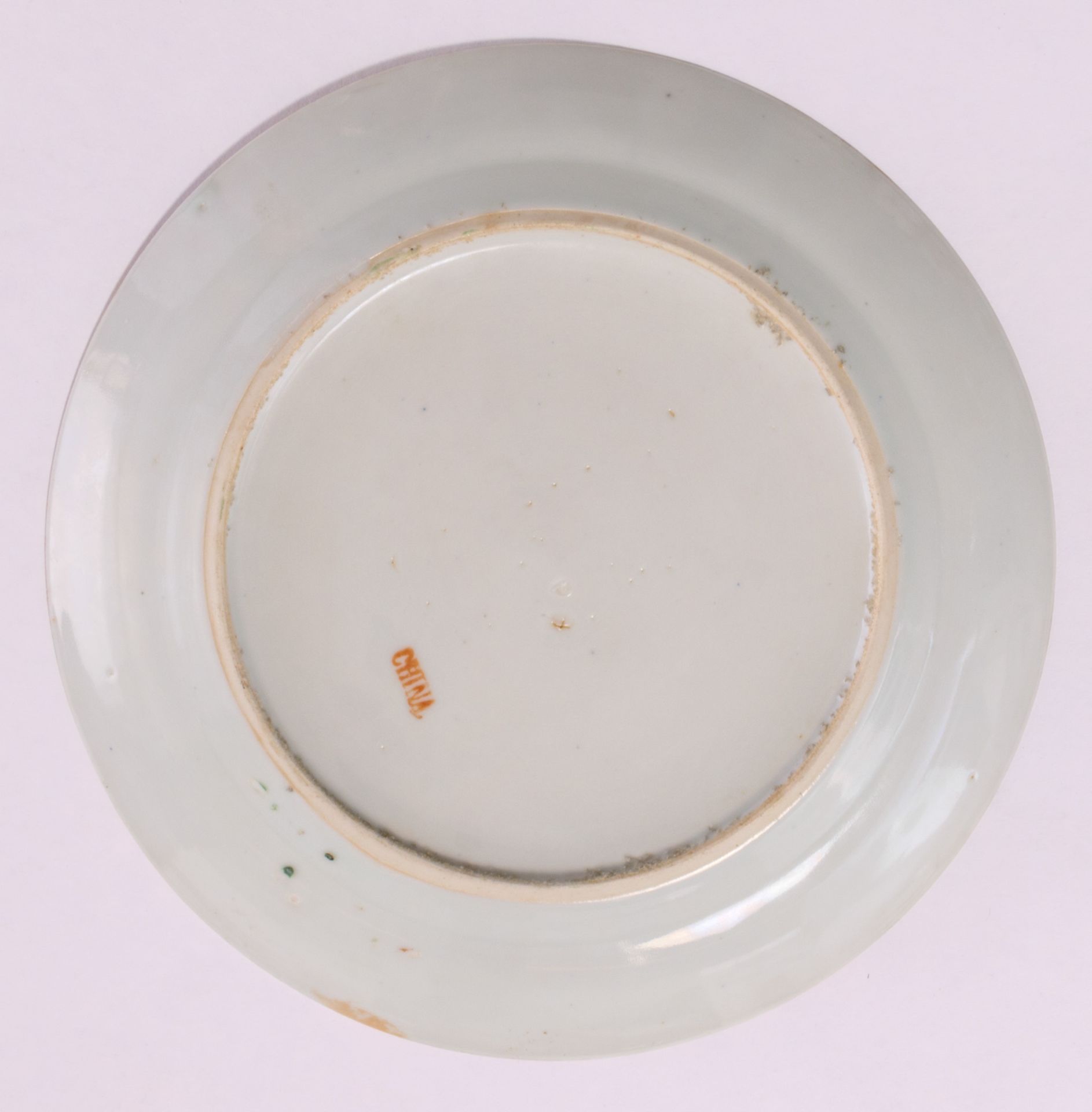 Two pairs of Chinese polychrome decorated dishes, one pair with various fresh-water animals and - Image 7 of 9