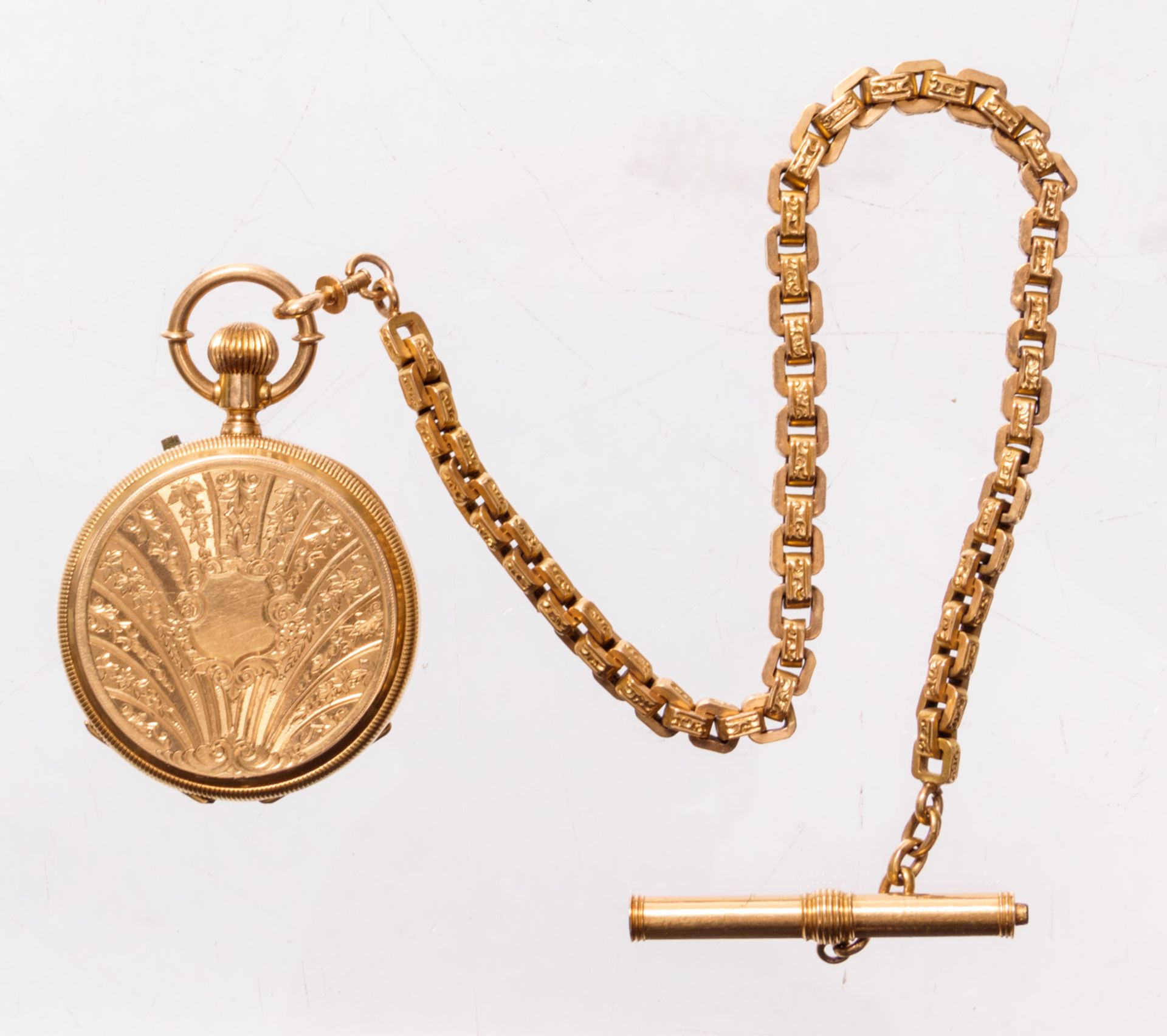 An early 20thC 18ct golden pocket watch, (Pateek Genève) - Total gold weight: 33g - Image 3 of 10