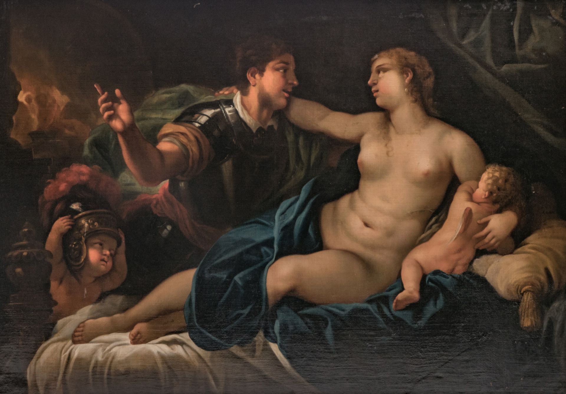 Unsigned, Mars and Venus, oil on canvas, presumably French, 17thC, 121 x 173 cm