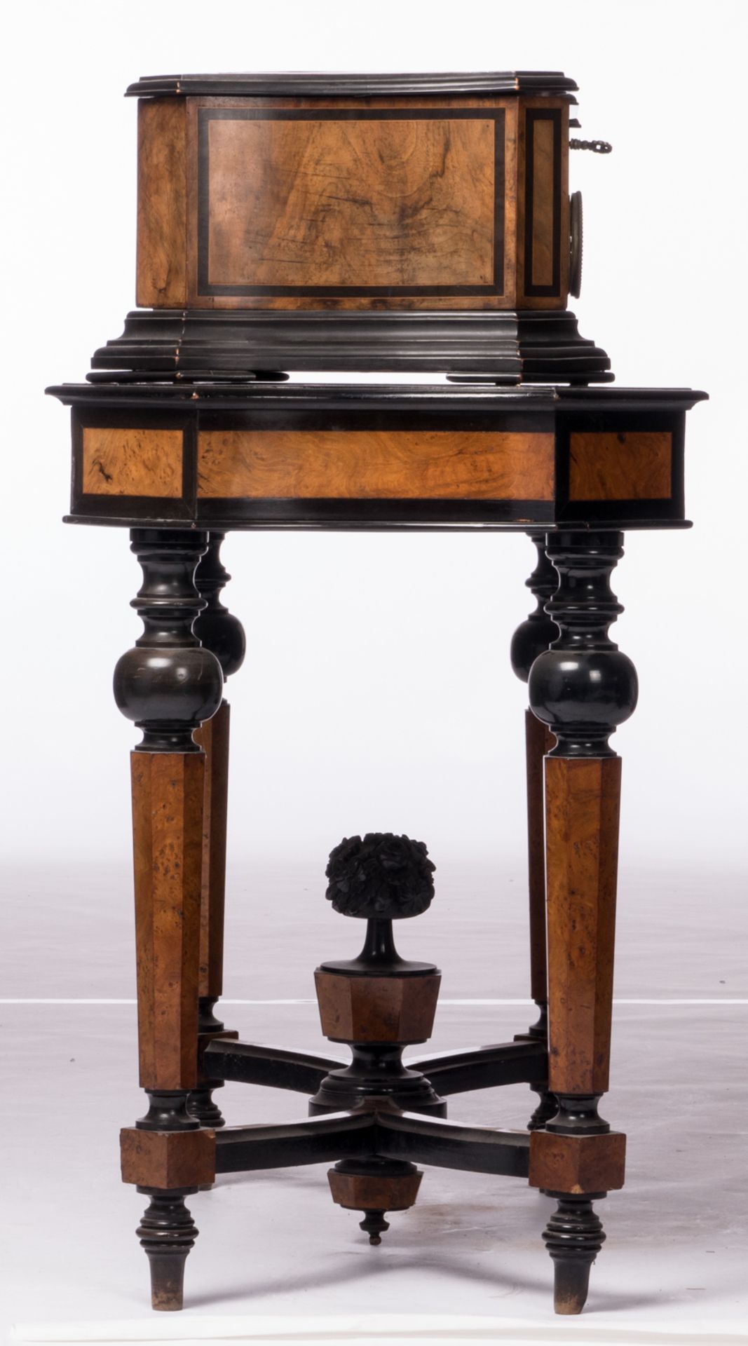 A fine burl walnut and ebonised wooden cylinder music box with orchestreon organ, 'Fabrique de - Image 5 of 14