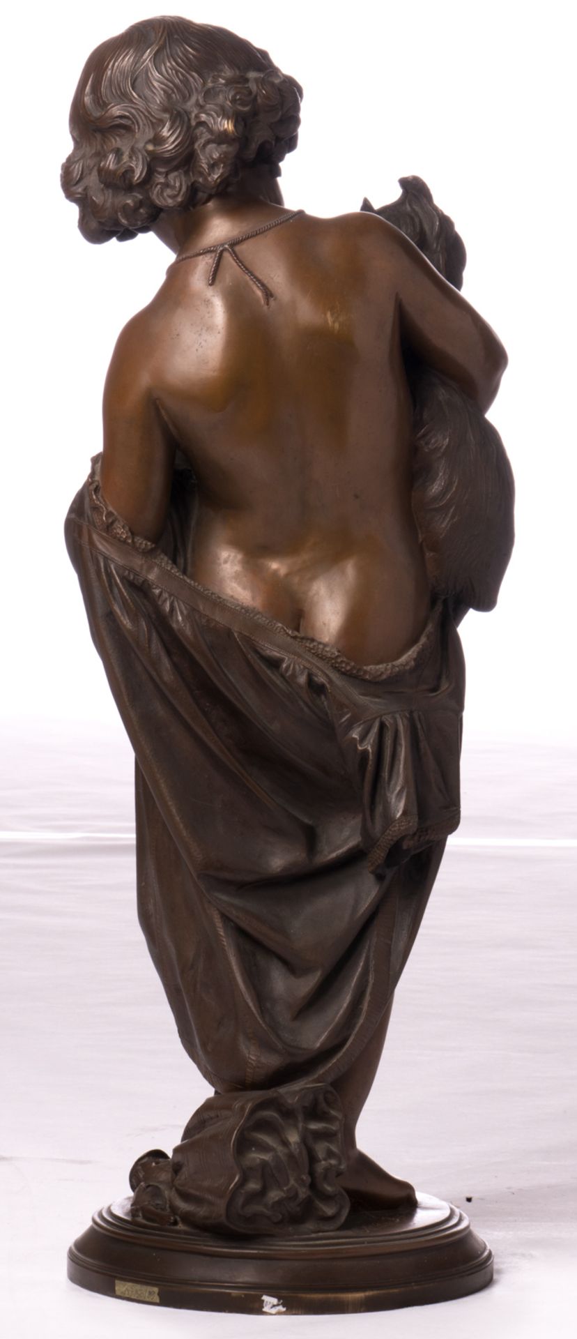 Barzaghi F., true friendship, patinated bronze, dated 'Milano 1870', H 101 cm - Bild 4 aus 9