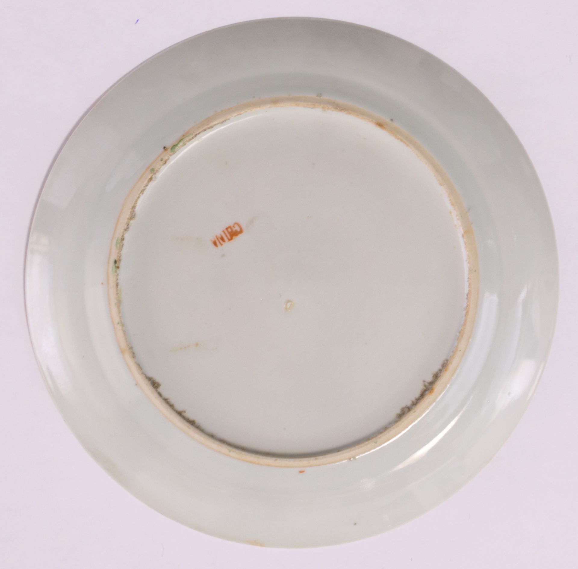 Two pairs of Chinese polychrome decorated dishes, one pair with various fresh-water animals and - Image 9 of 9