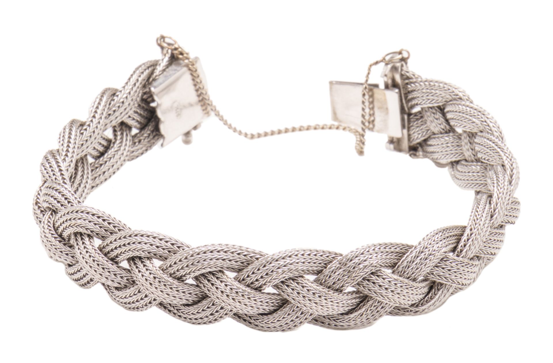 An 18ct white golden bracelet, L 20 cm - Total weight: about 33g