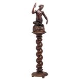 Unsigned, a mermaid ascending from the waves, limewood, 19thC, on an accompanying beech wooden