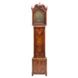 An 18thC English walnut longcase clock with marquetry, the work marked 'Hugh Cameron Johnshaven',