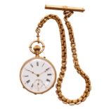 An early 20thC 18ct golden pocket watch, (Pateek Genève) - Total gold weight: 33g