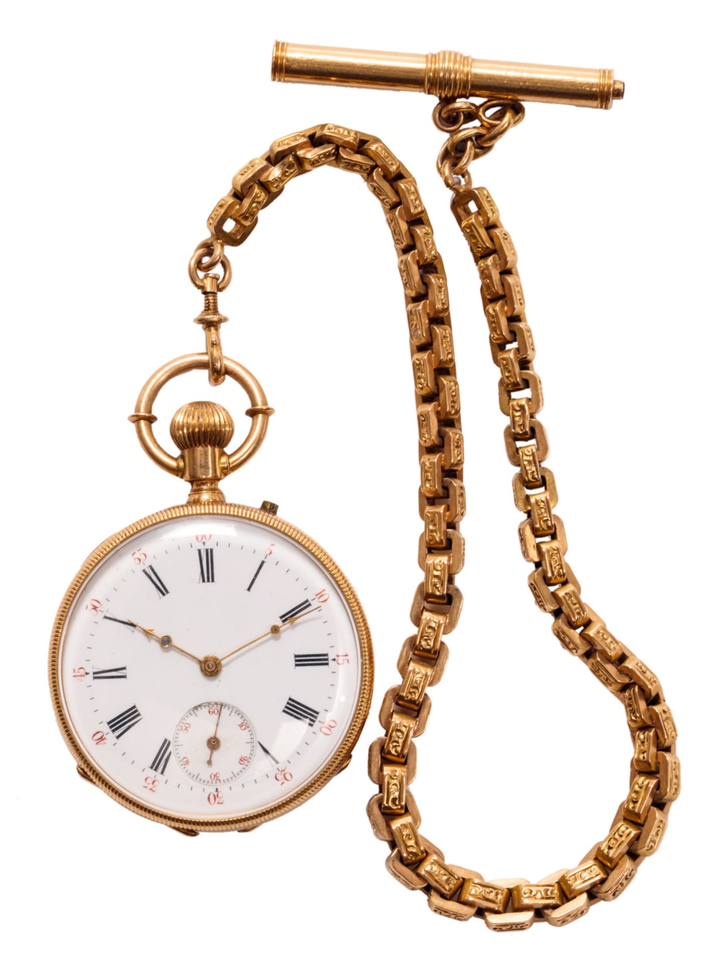 An early 20thC 18ct golden pocket watch, (Pateek Genève) - Total gold weight: 33g