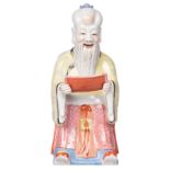 A Chinese polychrome decorated Shou Xing figure, marked, H 40,5 cm