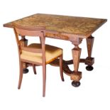 A fine early 18thC LXIV-style Dutch writing desk with walnut veneer and marquetry; added a ditto