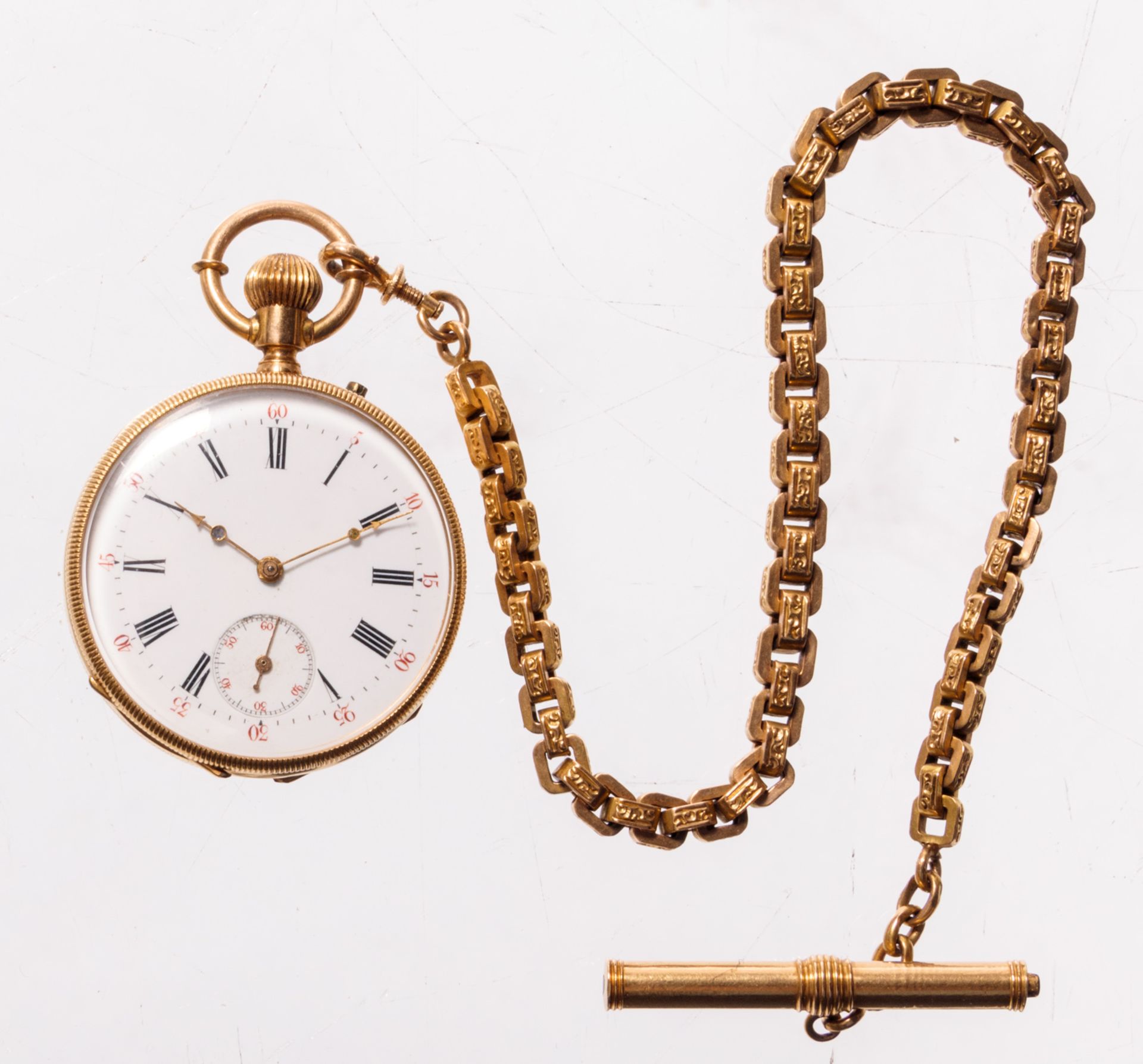 An early 20thC 18ct golden pocket watch, (Pateek Genève) - Total gold weight: 33g - Image 2 of 10