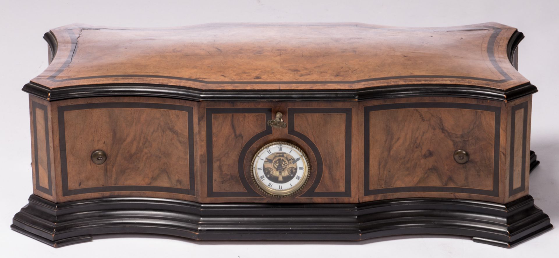 A fine burl walnut and ebonised wooden cylinder music box with orchestreon organ, 'Fabrique de - Image 6 of 14