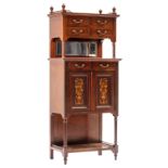 A late 19thC rosewood Neoclassical cabinet, H 155 - W 65 - D 39 cm