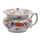 A Chinese export Imari chamber pot, floral decorated, 18thC, H 12 cm - ø 19 cm