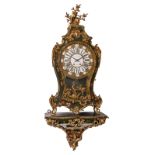 A late 19thC French vernis martin cartel clock with bronze mounts, marked 'Balthazard à Paris', H