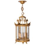 A hall lamp with brass mounts, H 95,5 cm