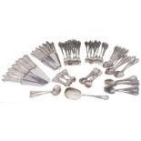 A twelve-piece Rococo revival cutlery set, 800/000, Delheid, with the accompanying knives with