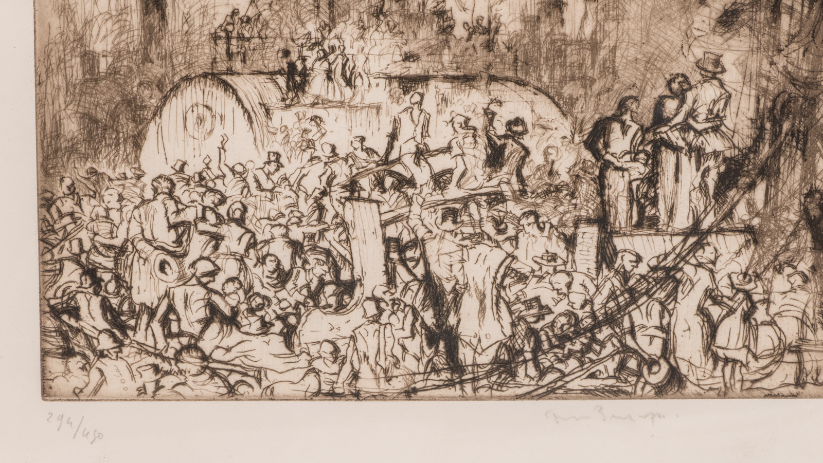 Brangwyn F., an animated scene on an industrial site, etching, 294/450, 24,2 x 20,2 cm; added De - Bild 9 aus 10