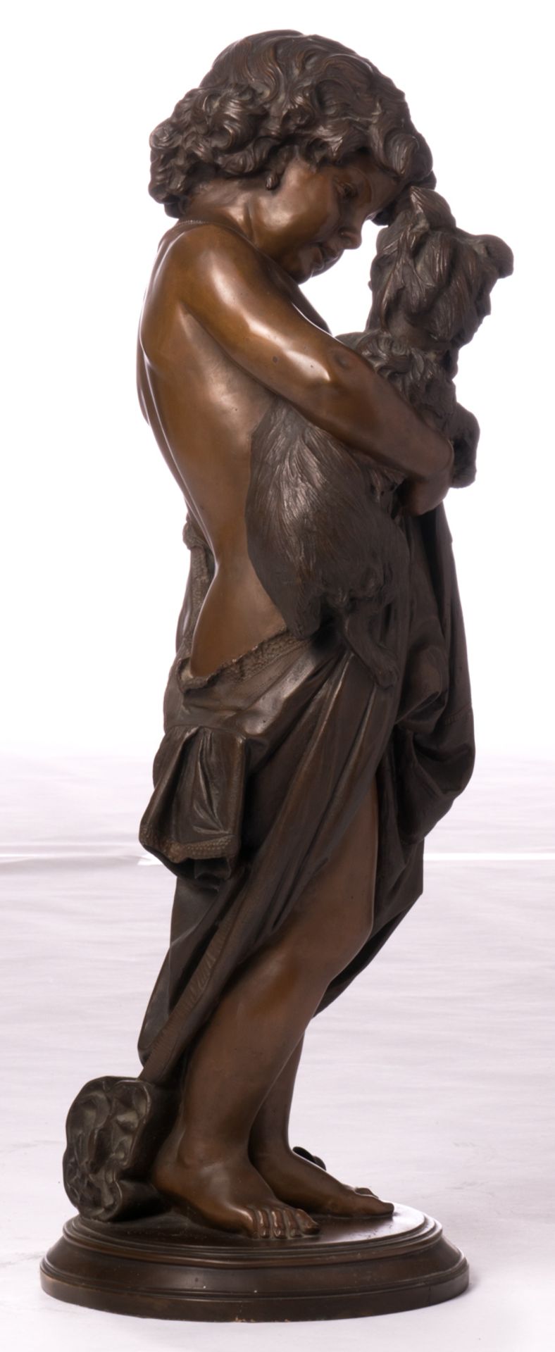 Barzaghi F., true friendship, patinated bronze, dated 'Milano 1870', H 101 cm - Bild 5 aus 9