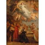 Unsigned, the Assumption of Mary, oil on panel, 17thC, the Southern Netherlands, 33 x 47 cm