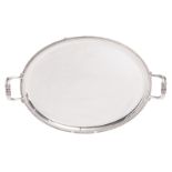 A Christofle empire model silver tray, no visible marks but tested on silver purity, 42 x 64 cm -