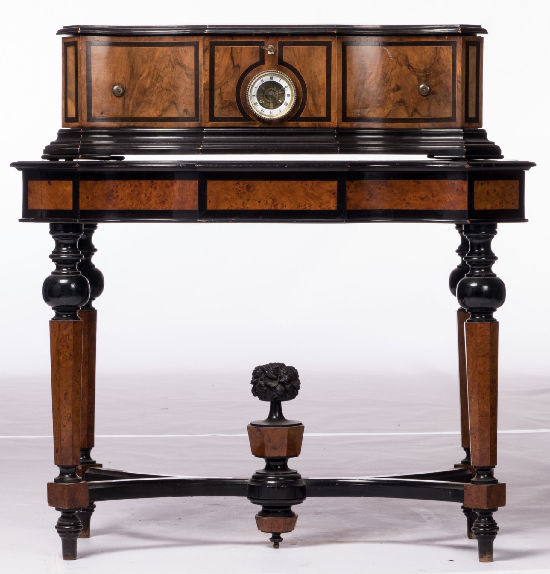 A fine burl walnut and ebonised wooden cylinder music box with orchestreon organ, 'Fabrique de - Image 2 of 14