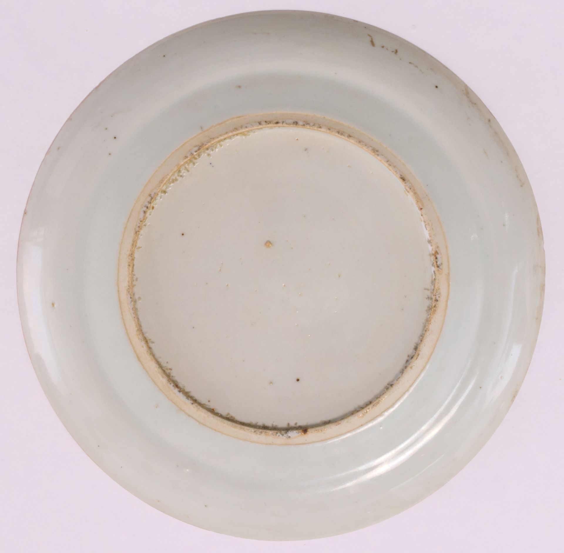 Two pairs of Chinese polychrome decorated dishes, one pair with various fresh-water animals and - Image 3 of 9