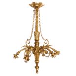 A bronze chandelier in the Belle Époque style, H 89 - W 52 cm