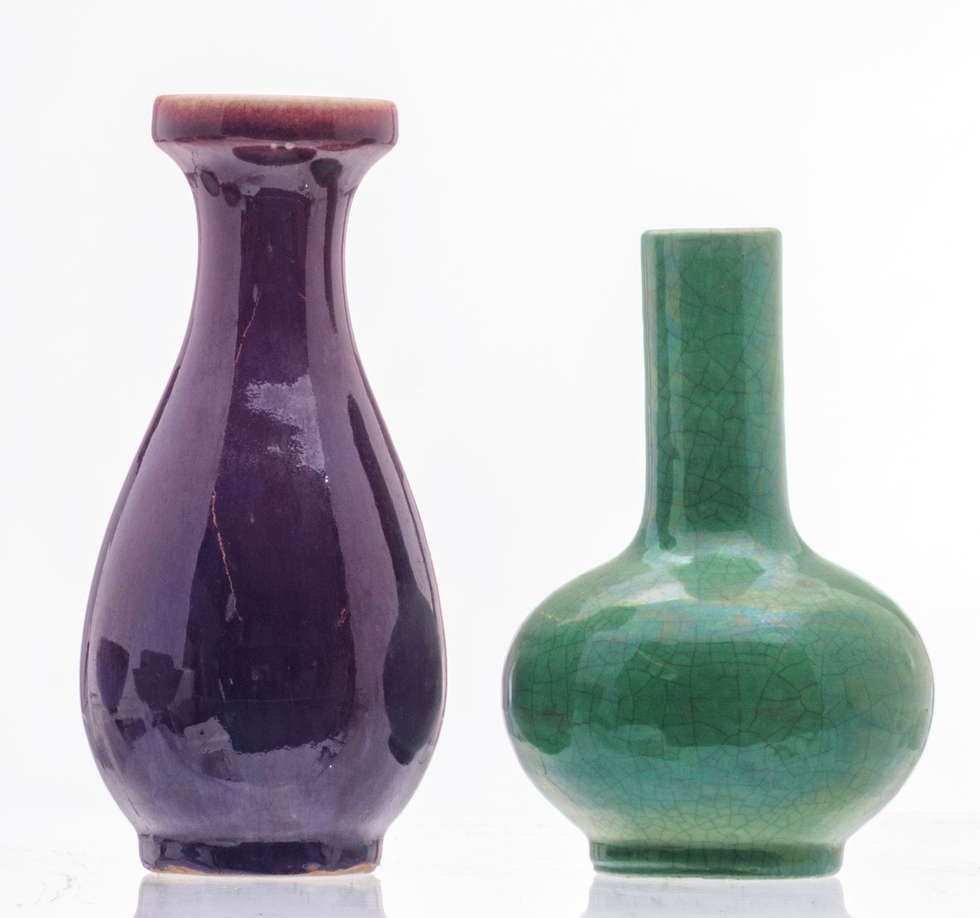 A various Chinese celadon and flambé glazed vases and bowls, some marked; added a Chinese - Bild 2 aus 34