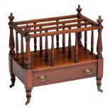 A late Victorian mahogany three division canterbury, H 55 - W 56 - D 37 cm