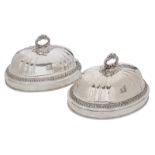 A pair of silver serving domes, London hallmark, date letter 1823, maker's mark John Edward Terry, H