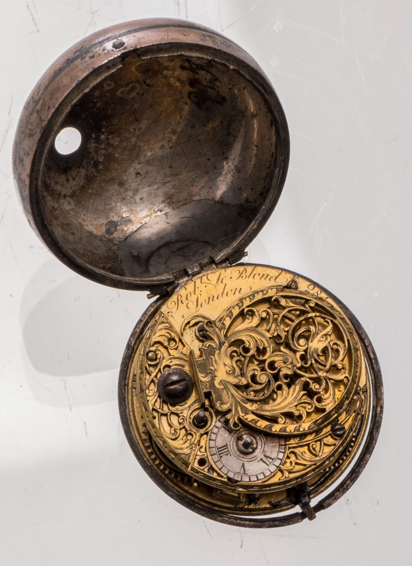 An important collection of pocket watch holders, one 8ct gold, 19th and early 20thC, H 10,5 - 22 cm - Image 23 of 45