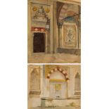 Leopold Carl MüllerKonvolut 2 Stk.: Das Innere einer Moschee; Islamischer Brunnen (Studien) Öl auf