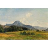 Ludwig HalauskaBlick auf Salzburg mit Gaisberg und Nockstein, 1875 Öl auf Leinwand auf Karton; 32,