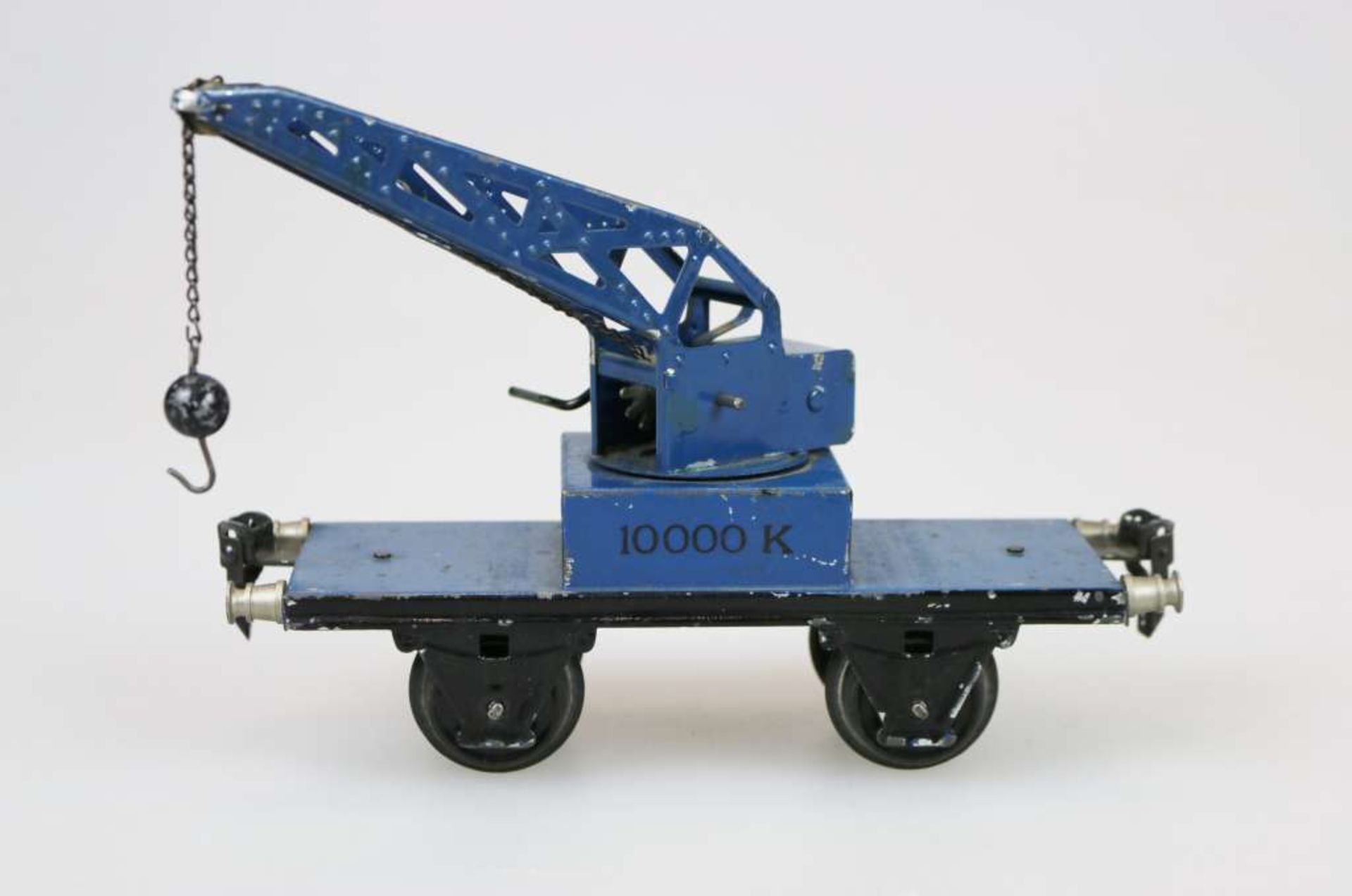 Märklin alte Spur 1 1974/1 Kranwagen, drehbarer Ausleger mit schwarzem Kugelhaken, Länge: 19,5 cm,