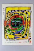 Friedensreich HUNDERTWASSER( Wien 1928 - 2000 vor Brisbaine/Australien). Sechs Farbholzschnitte in