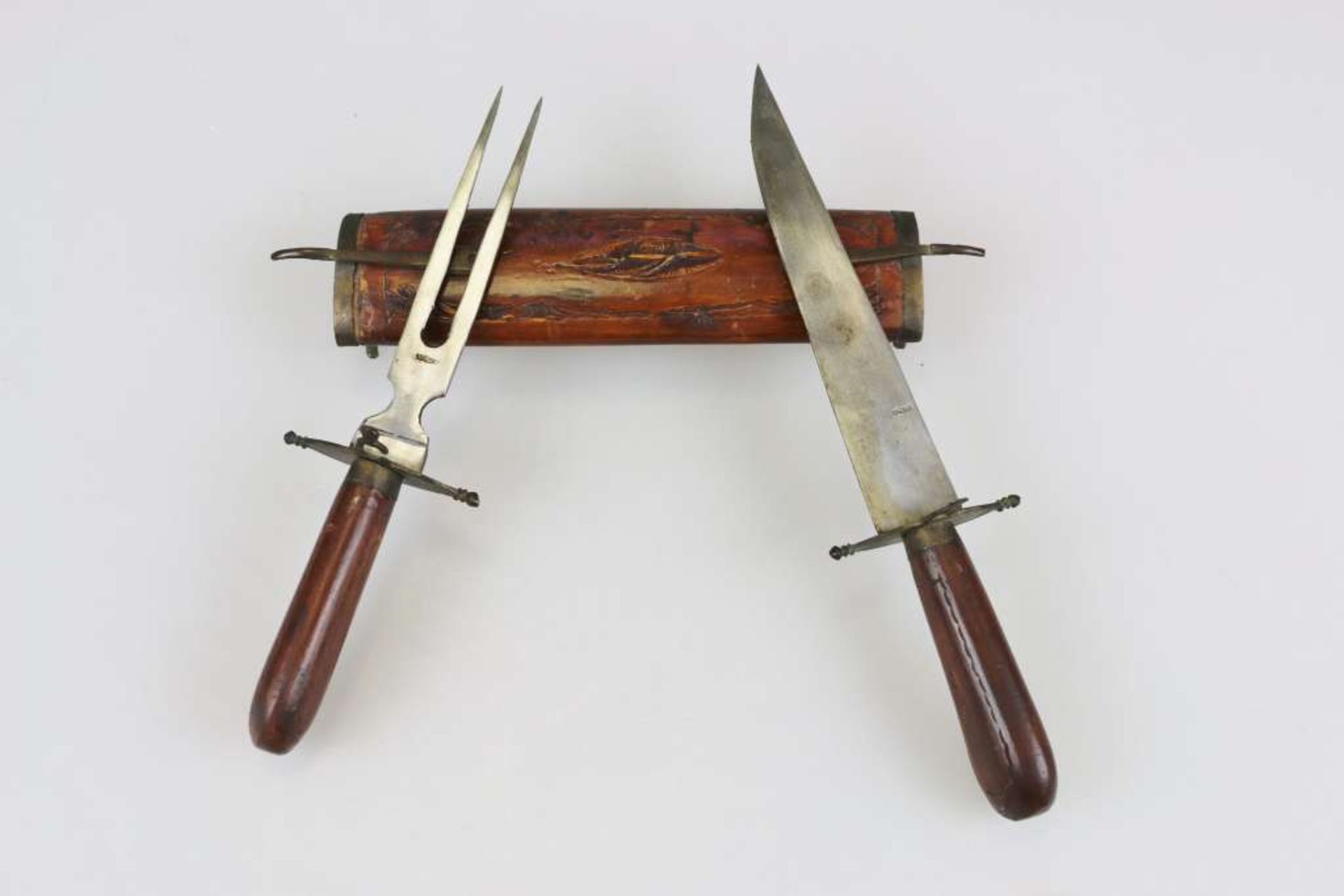 Tranchierbesteck aus Bambus, Indien wohl 19 Jh.. L. Messer: 30 cm. - Bild 2 aus 2