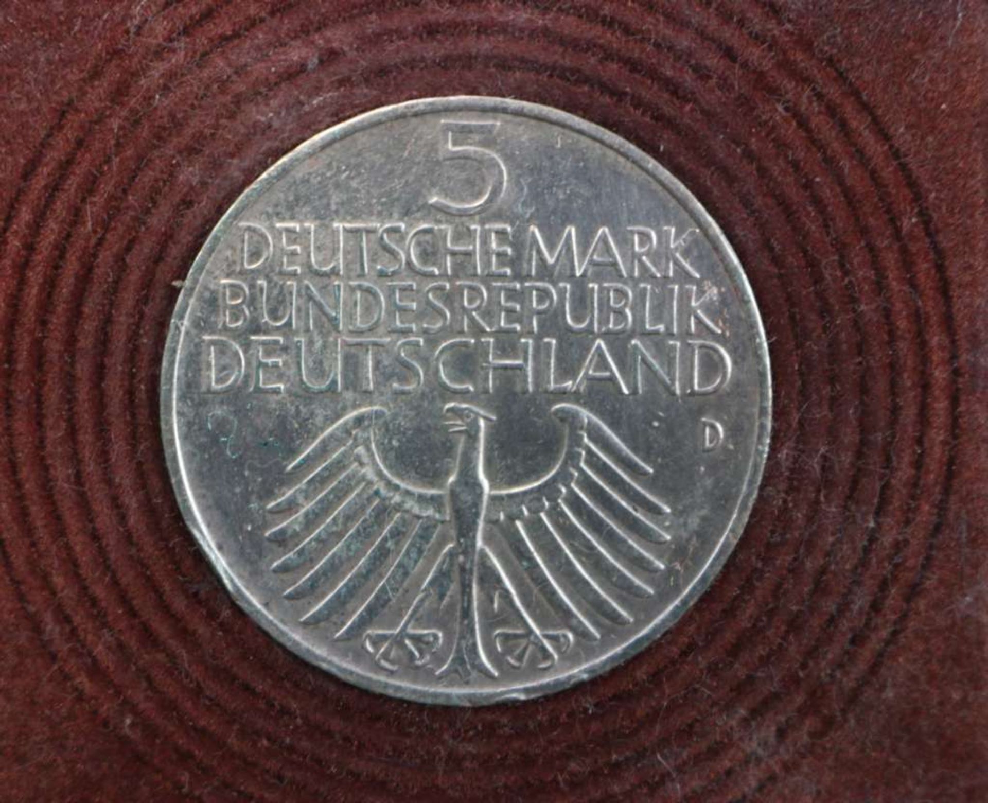 Gedenkmünze 5 Deutsche Mark 1952, Jahrhundertfeier Germanisches Museum Nürnberg, Silber (625), - Bild 2 aus 2