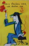 Udo LINDENBERG (1946 Gronau/ Westfalen) Mischtechnik auf Aquarellkarton, u.re. sign. Udo Lindenberg,