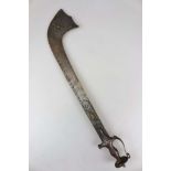 Kora, typisches Schwert aus Nepal 19. Jh.. Lange, abgewinkelte Sichelklinge, zur Spitze hin