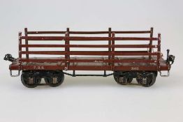 Märklin, alte Spur 1, amerikanischer Viehwagen 2932/0 PRR, Blech, braun lackiert, Länge: ca. 18